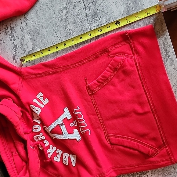 Abercrombie & Fitch pop over red hoodie sweatshirt xs size vintage - Picture 10 of 16